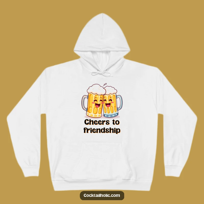 Funny Beer Mug High Five Hoodie - Cozy and Hilarious Gift for Beer Fans!