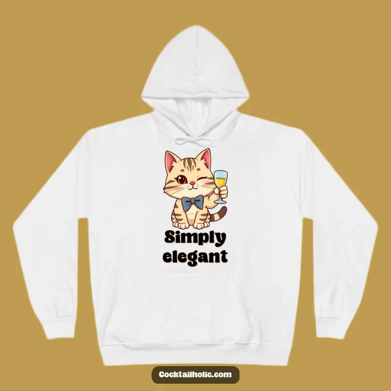 Funny Cat Hoodie: Elegant Bow Tie & Wink - Your New Favorite Funny Gift!