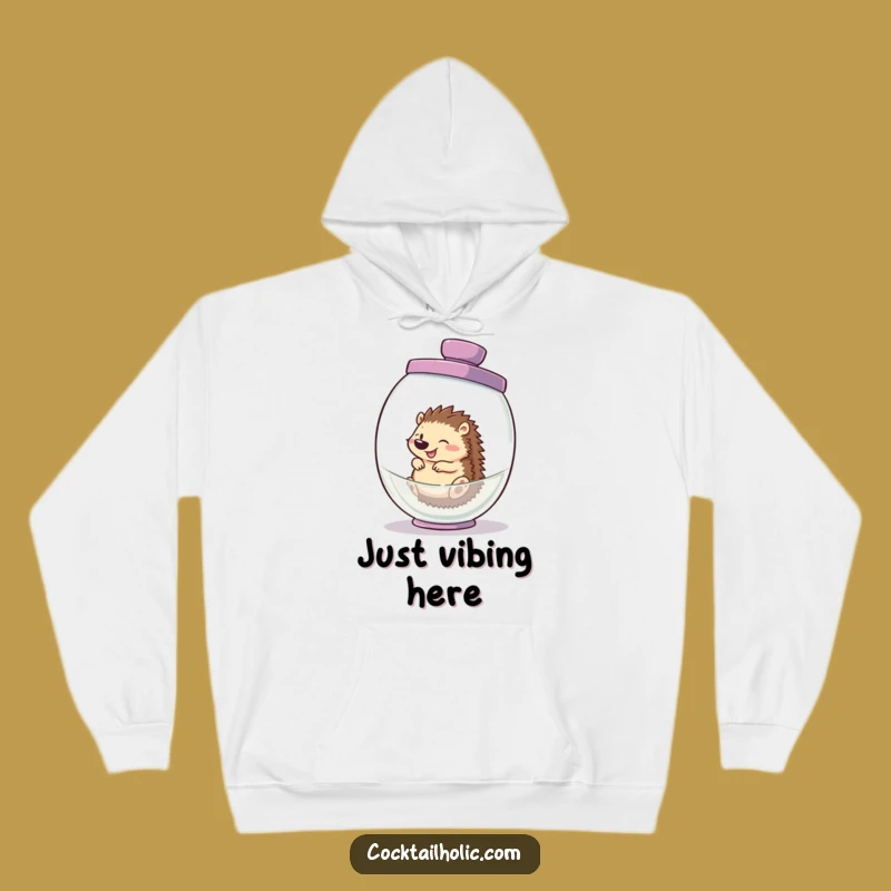 Funny Hedgehog Cocktail Shaker Hoodie - Cozy & Hilarious Winter Gift