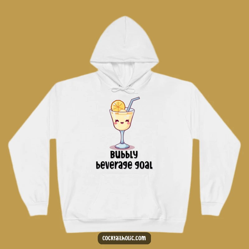 Funny Kawaii Cocktail Bubble Sip Hoodie - Cozy Humorous Drink Apparel Gift