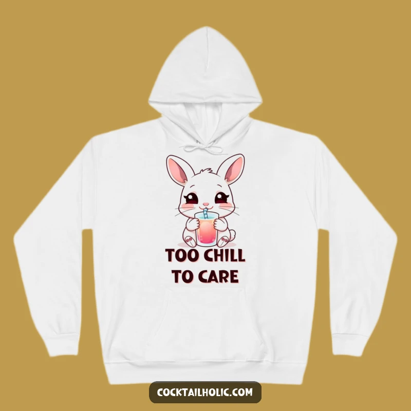 Funny Rabbit Hoodie: Cozy Content Drinker with Straw, Warm Funny Gift