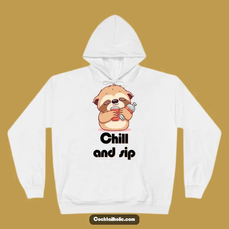 Funny Sloth Cocktail Hoodie: Cozy & Hilarious Relaxation Gear!