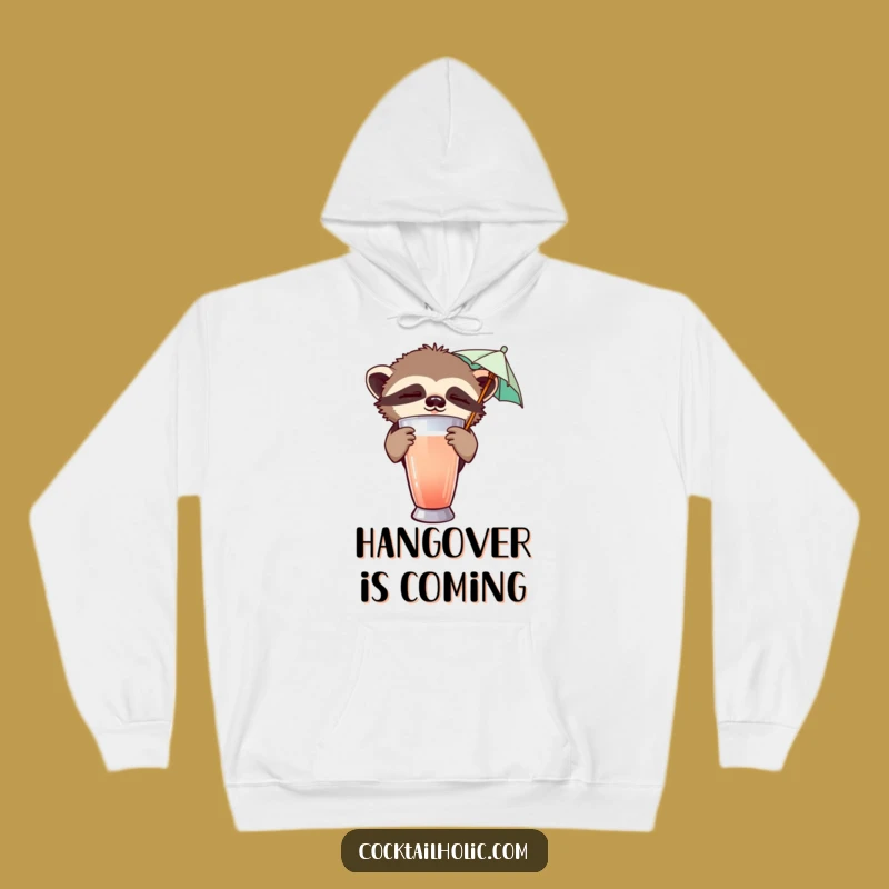 Funny Sloth Cocktail Hoodie - Cozy Sleepy Umbrella Sweatshirt Gift