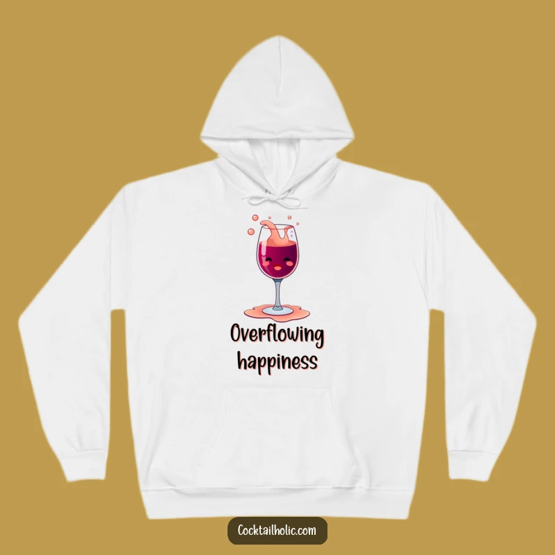 Funny Overflowing Wine Glass Hoodie - Bubbly Glee Cozy Gift!