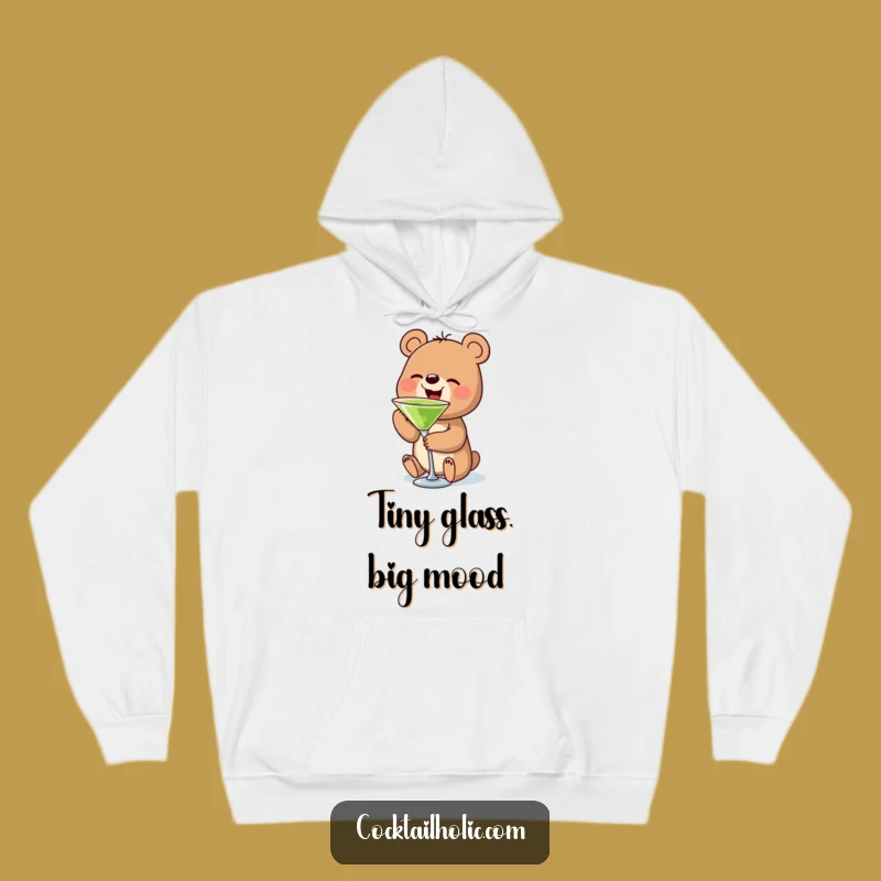 Cozy Funny Bear Martini Hoodie: Warm & Hilarious Cocktail Apparel, Great Funny Gift