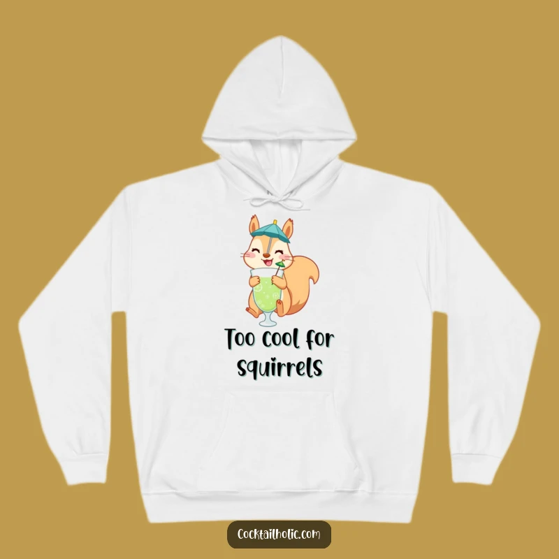 Funny Squirrel Hoodie: Cozy Jumper with Umbrella Drink, Warm Funny Gift