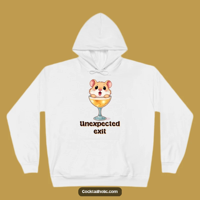 Funny Surprised Hamster Cocktail Glass Hoodie - Cozy Surprise Warmth