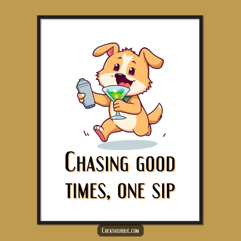 Free Printable Dog Wall Art: Energetic Chase Downloadable Playful Decor