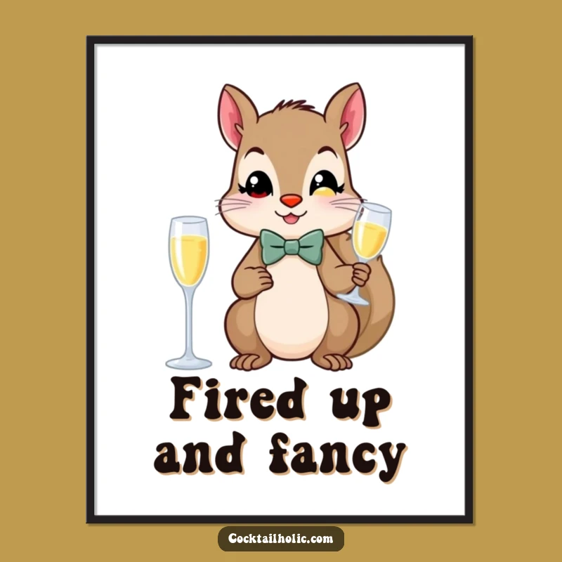 Free Printable Dapper Squirrel Art: Funny Downloadable Sophisticated Decor!
