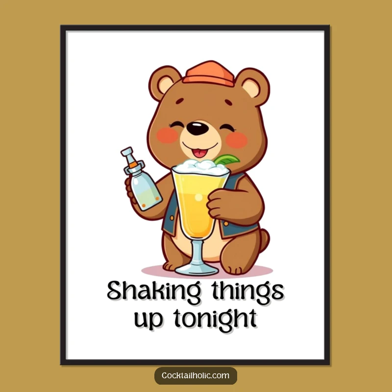 Free Printable BartenderBear Art: Funny Downloadable Bar Decor for Drink Lovers!