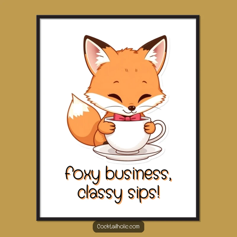 Free Printable Fox Tea Party Art – Funny Downloadable Wall Decor!