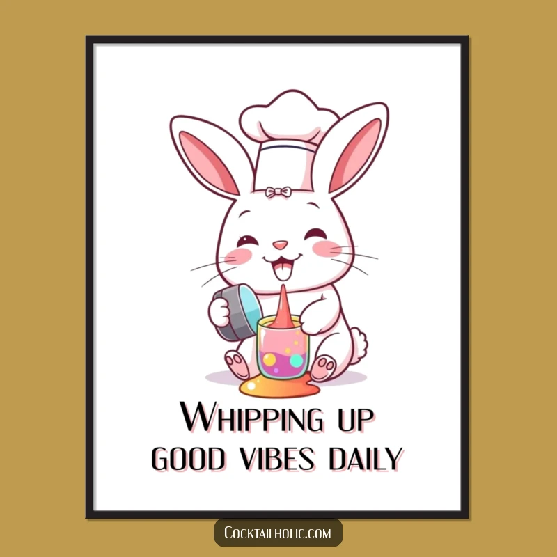 Free Printable Wall Art: Chef Bunny Spill, Funny Kitchen Decor