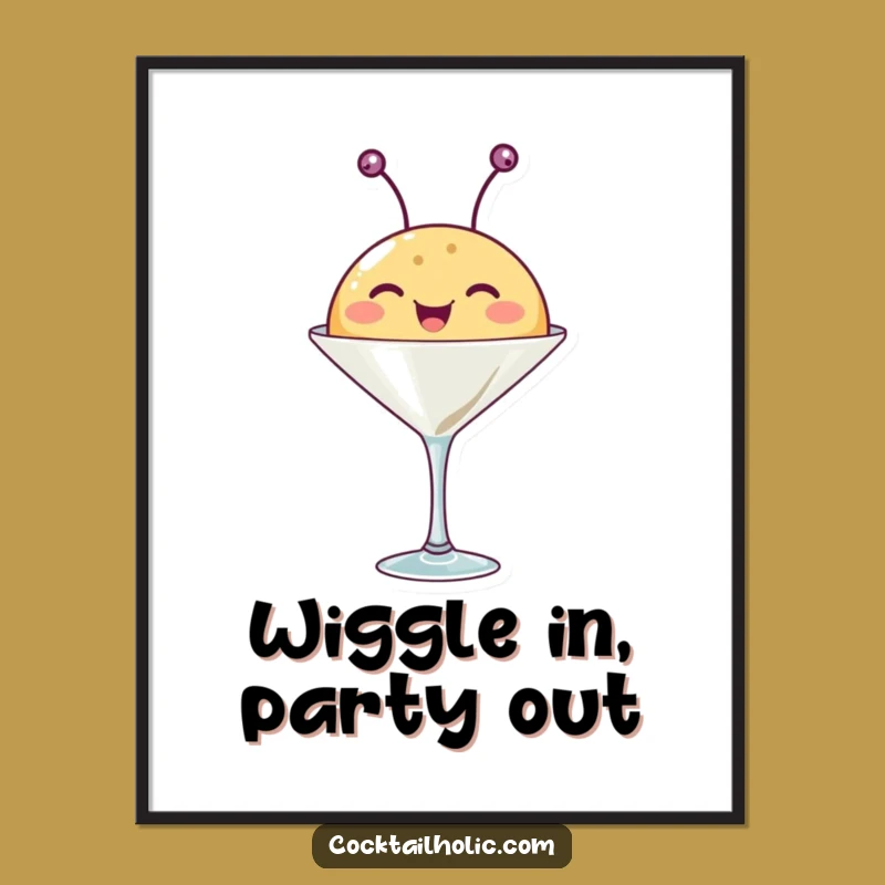 Free Printable Wall Art: Funny Martini Creature Laugh Downloadable Decor