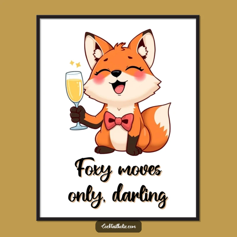 Free Printable Wall Art: Giggling Fox Toast - Funny Downloadable Decor for Home