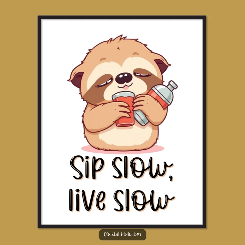Funny Free Printable Wall Art: Drowsy Sloth Lounge Decor!