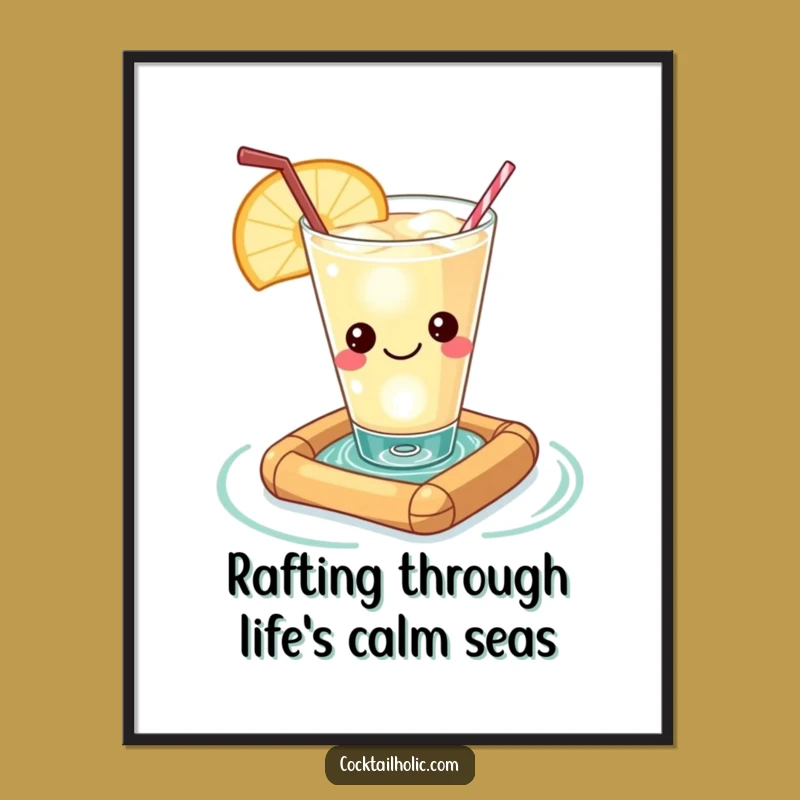 Funny Kawaii Cocktail Raft Art - Free Printable Wall Decor Downloadable