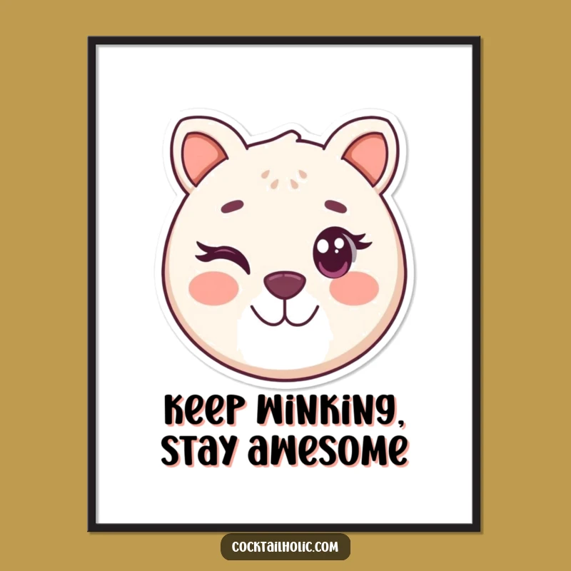 Free Printable Wall Art: Funny Winking Animal Laugh Downloadable Decor