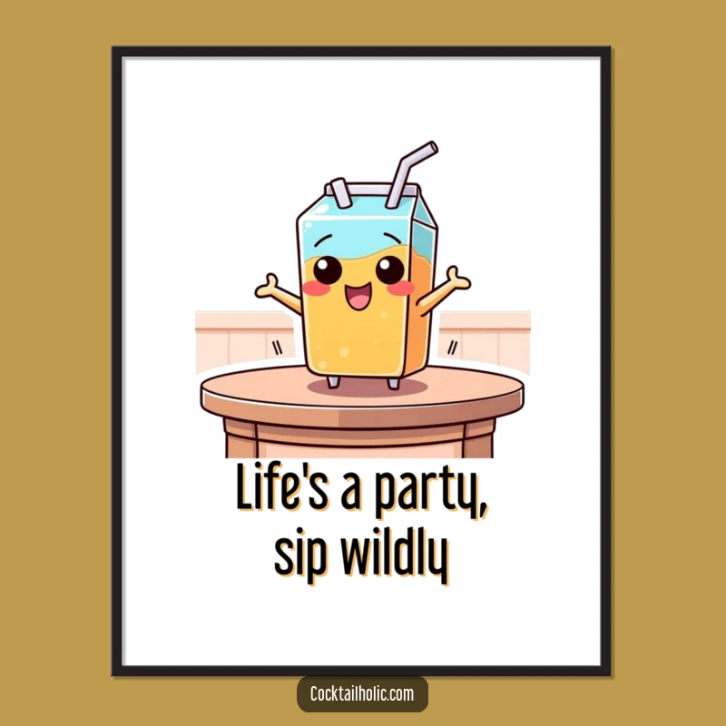 Funny Free Printable Wall Art: Juice Box Leap - Humorous Downloadable Decor DIY Gift