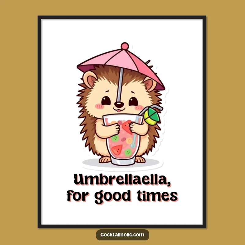 Fun Free Printable Wall Art: Tropical Hedgehog Beach Vibes for Your Home!