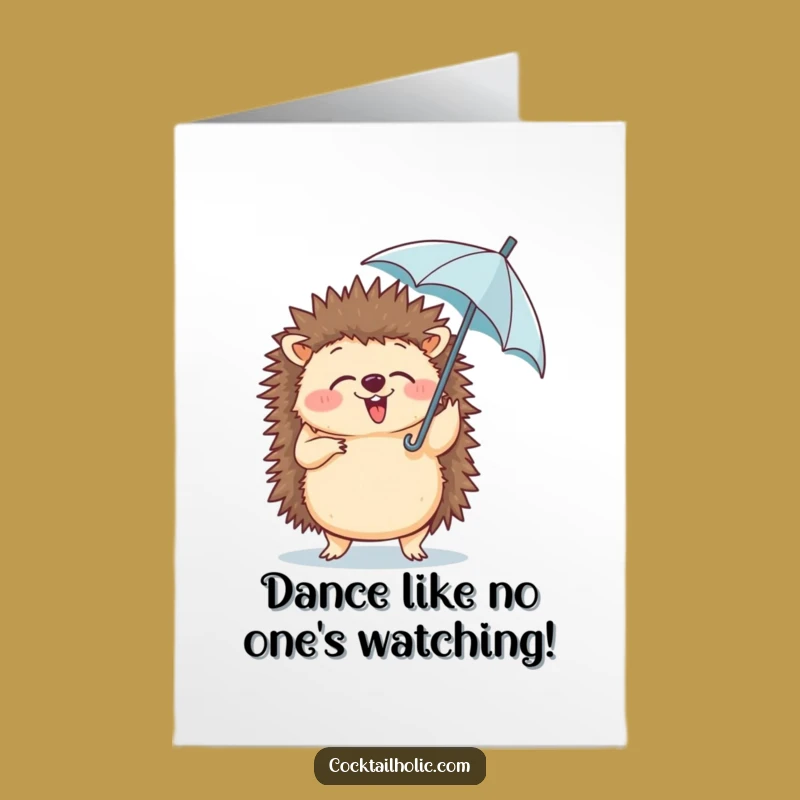 Free Printable Birthday Card: Dancing Hedgehog Fiesta, Funny Download