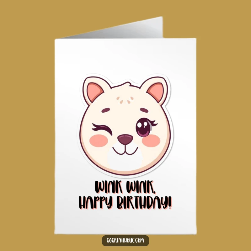 Free Printable Birthday Card: Funny Winking Animal Laugh Downloadable Gift