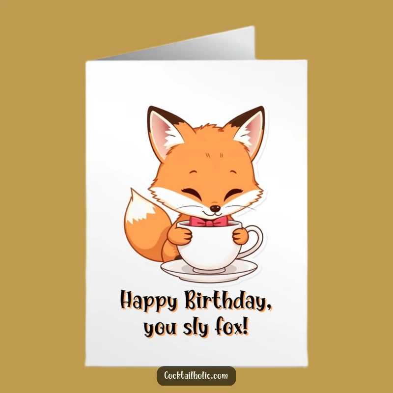 Free Printable Fox Tea Party Birthday Card – Funny Downloadable Gift!