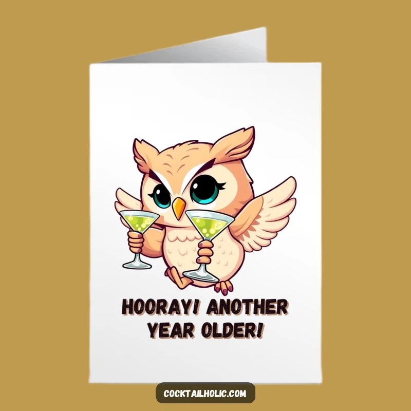Free Printable Owl Martini Birthday Card – Funny Downloadable Gift!