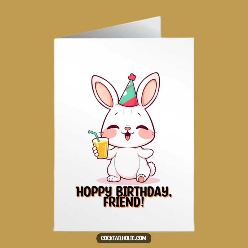 Free Printable Birthday Card: Giggling Bunny Party Fun Downloadable Gift