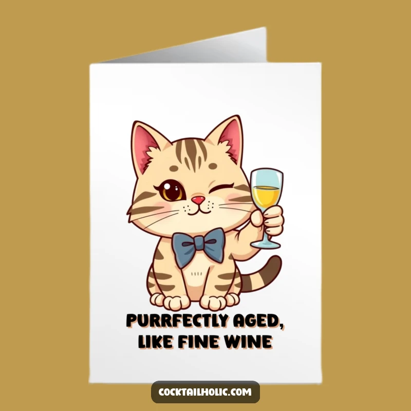 Free Printable Birthday Card: Dapper Cat Toast - Classy Downloadable Gift