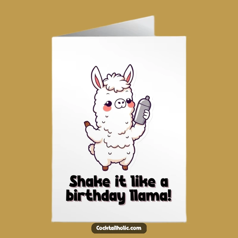 Free Printable Birthday Card: Wobbly Llama Shakes Up Fun - Funny Downloadable Gift