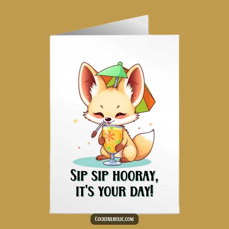 Free Printable Fennec Fox Birthday Card - Funny Downloadable Gift