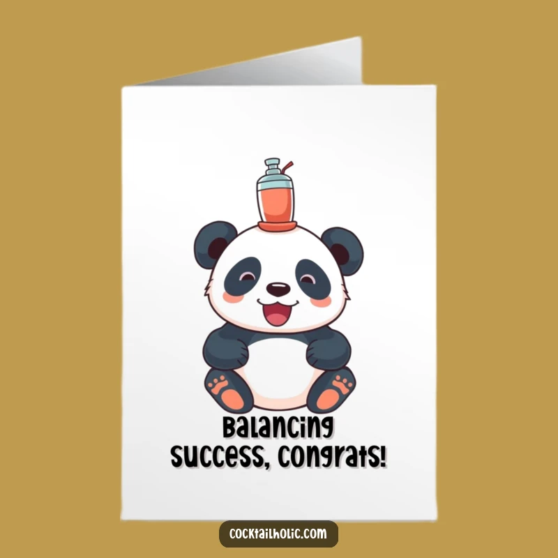 Free Printable Congrats Card: Panda Cocktail Shaker Funny Downloadable Gift