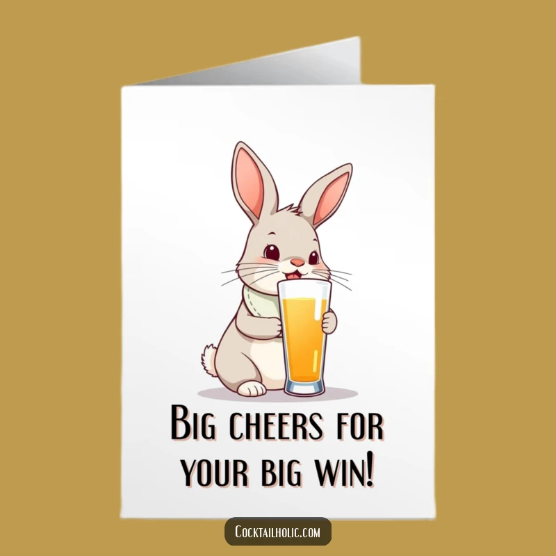 Free Printable Congrats Card: Bunny Tall Drink - Adorable Downloadable