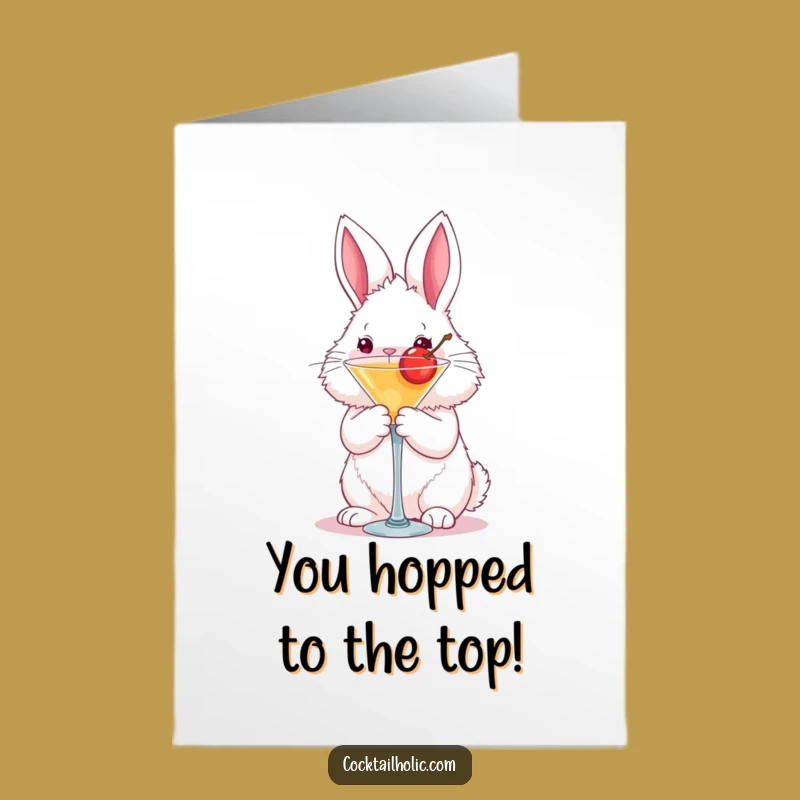 Free Printable Bunny Martini Congratulations Card - Funny Downloadable Card