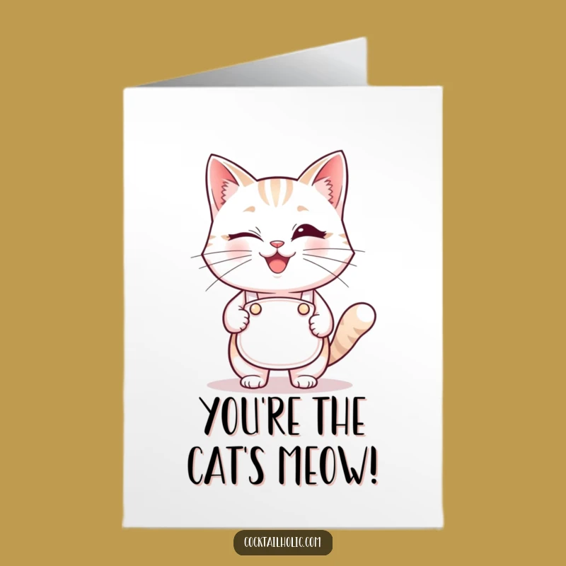Free Printable Cat Bartender Congratulations Card - Funny Downloadable Card
