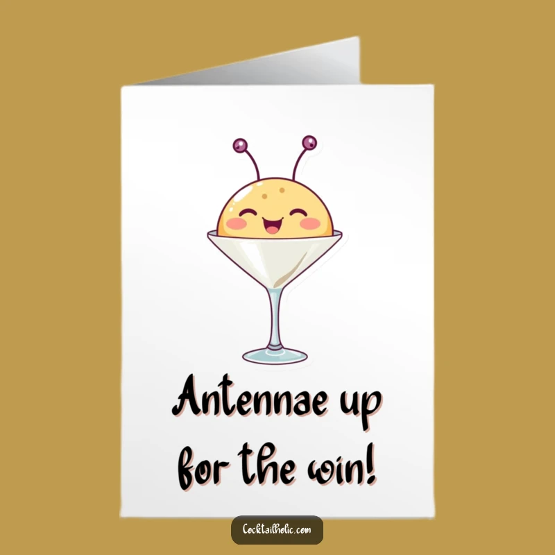 Free Printable Con-GRAD-ulations Card: Funny Martini Creature Downloadable