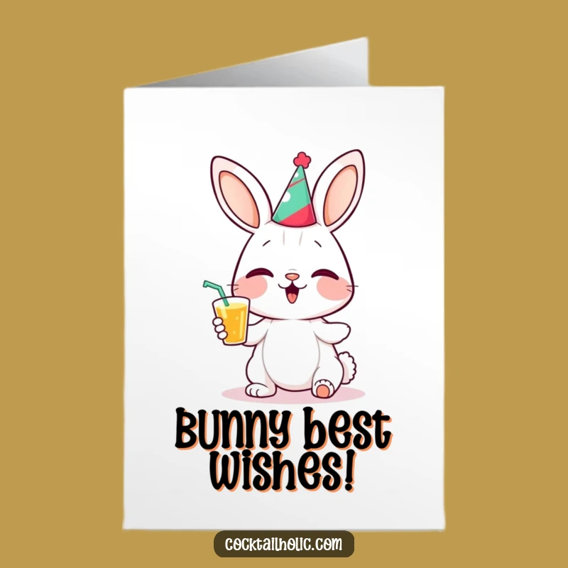 Free Printable Congrats Card: Giggling Bunny Cheers Downloadable Gift