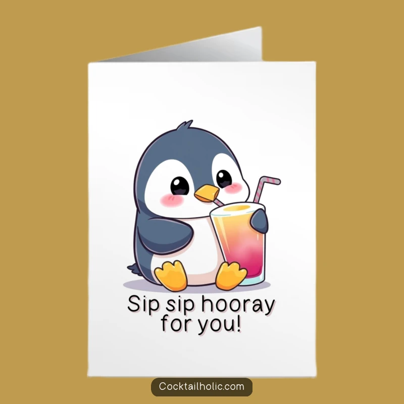 Free Printable Congrats Card: Penguin Cheers! - Joyful Downloadable Gift