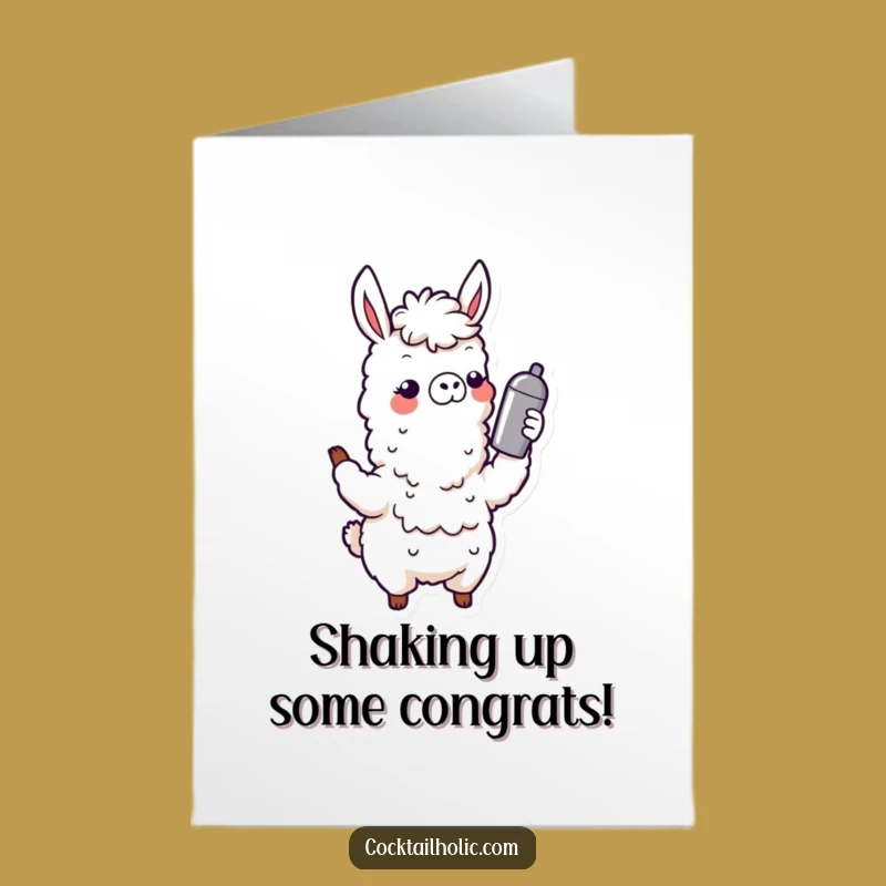 Free Printable Congrats Card: Wobbly Llama Celebrates! - Hilarious Downloadable Gift