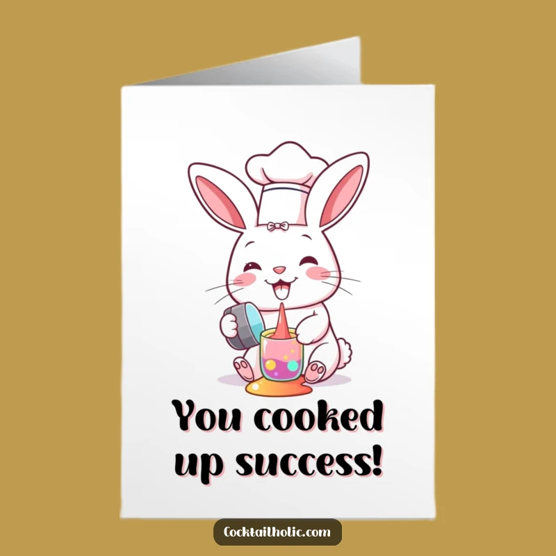 Free Printable Congratulations Card: Bunny Chef Mix-up, Funny Gift