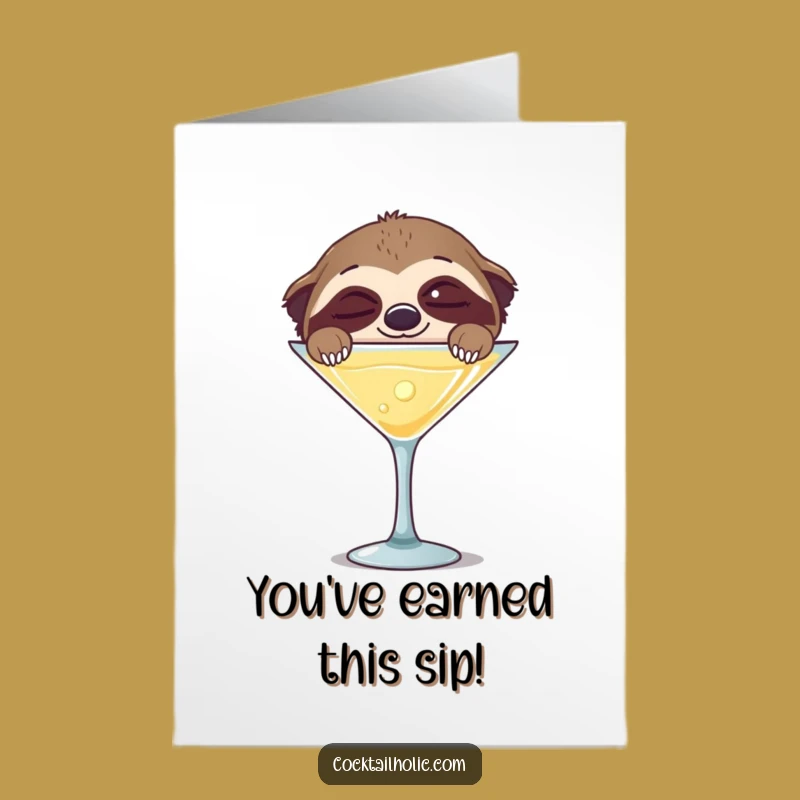 Free Printable Congratulations Card: Sloth Cheers, Funny Downloadable Gift