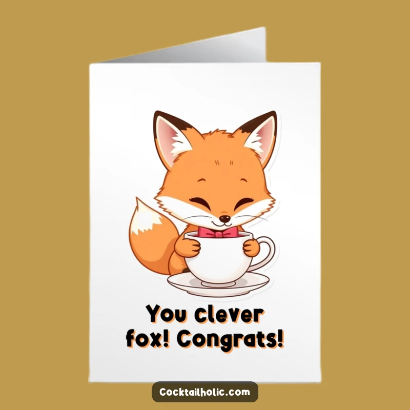 Free Printable Fox Cheers Card – Funny Downloadable Elegant Gift!
