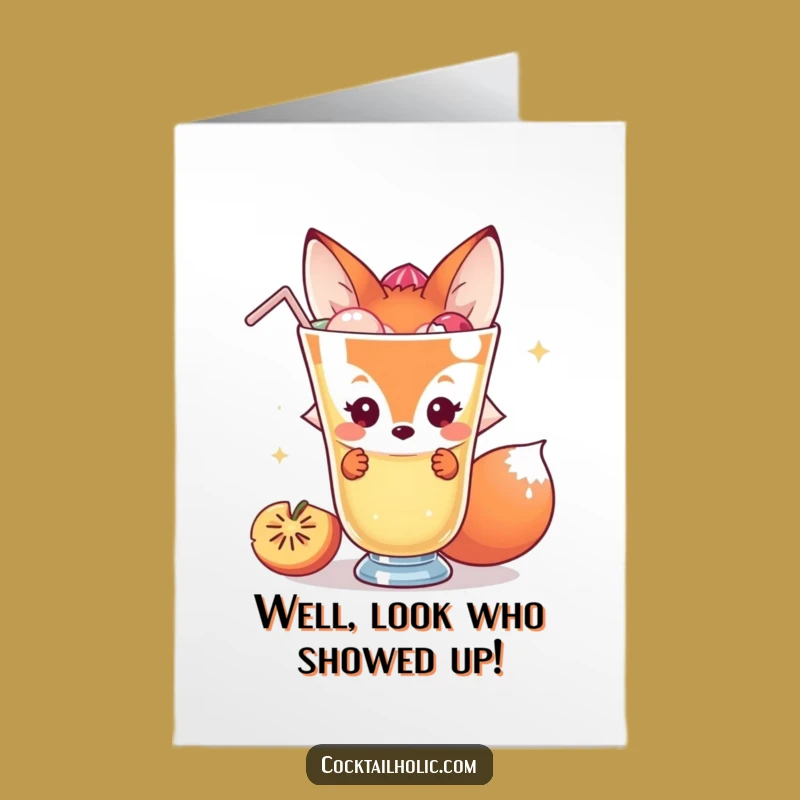 Free Printable Fox Congrats Card: Shy Cheers Downloadable Gift