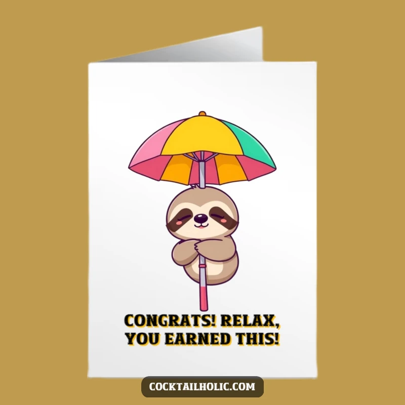 Free Printable Sloth Congrats Card – Funny Downloadable Relaxed Gift!