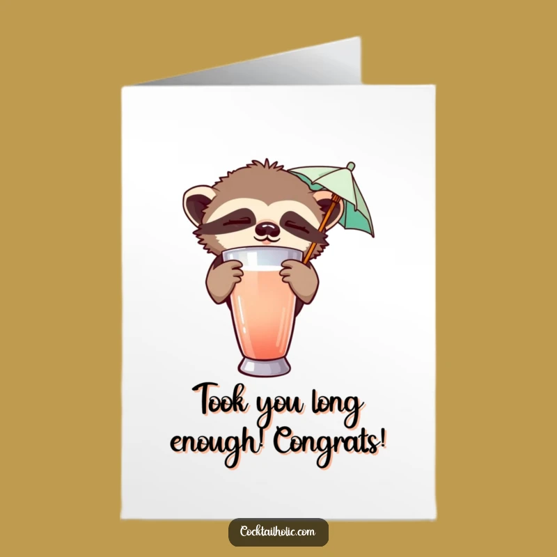 Free Printable Sloth Congrats Card - Funny Downloadable Gift for Relaxed Success
