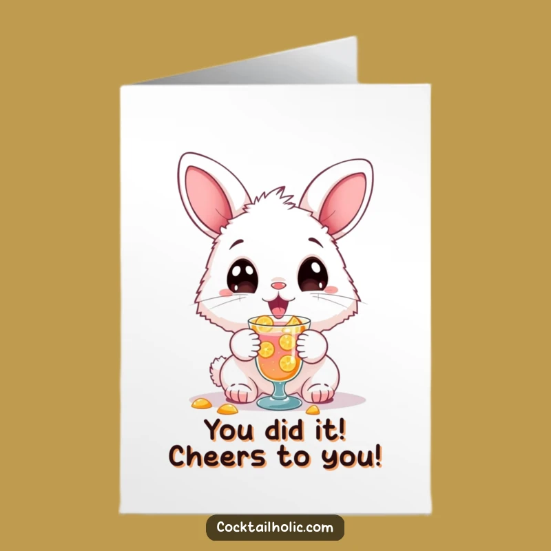 Free Printable Bunny Cheers Card – Funny Downloadable Congratulations Gift!
