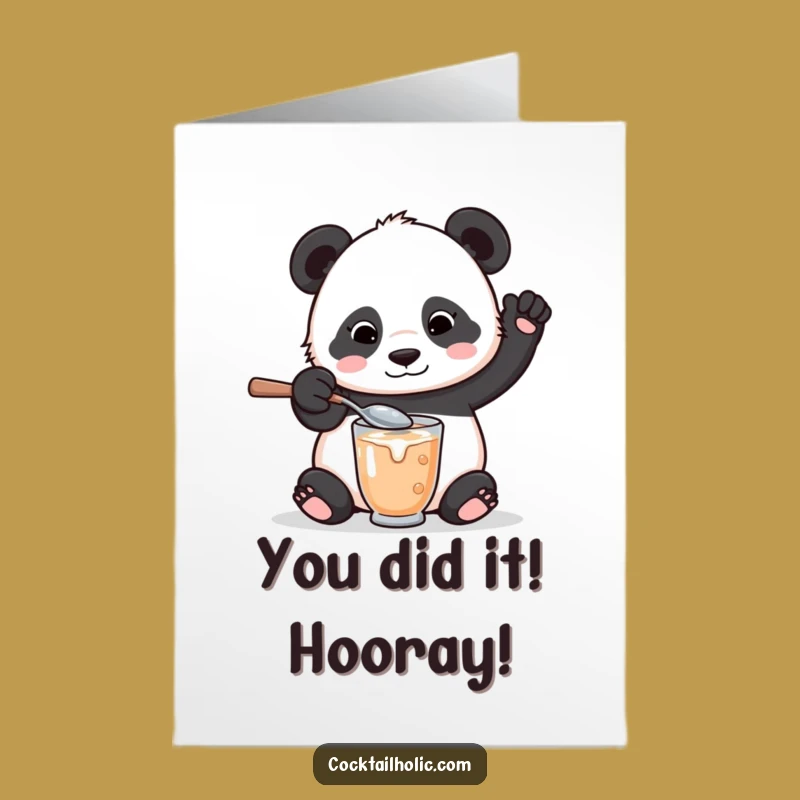 Free Printable Panda Mixologist Congrats Card - Funny Downloadable Gift for Big Achievements