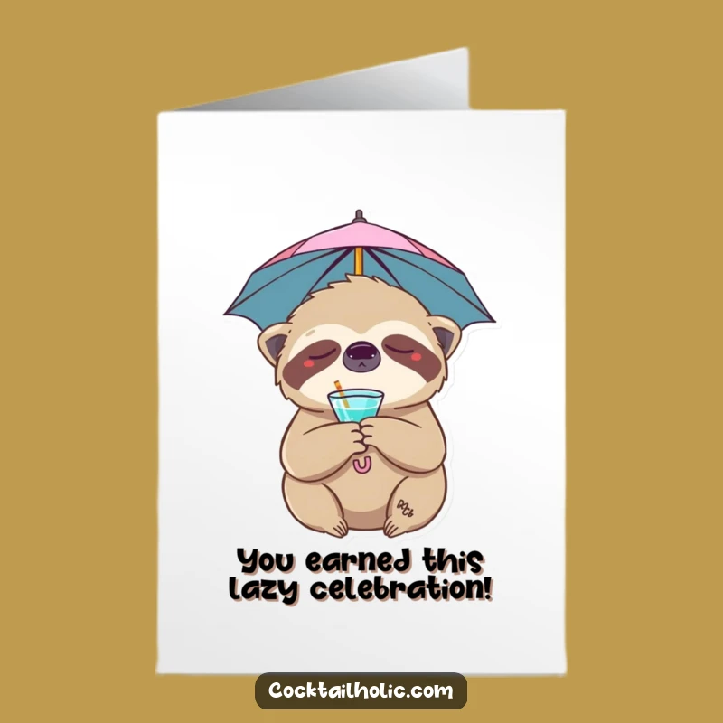 Free Printable Sloth Congrats Card: Sleepy Cheers Downloadable for Any Win