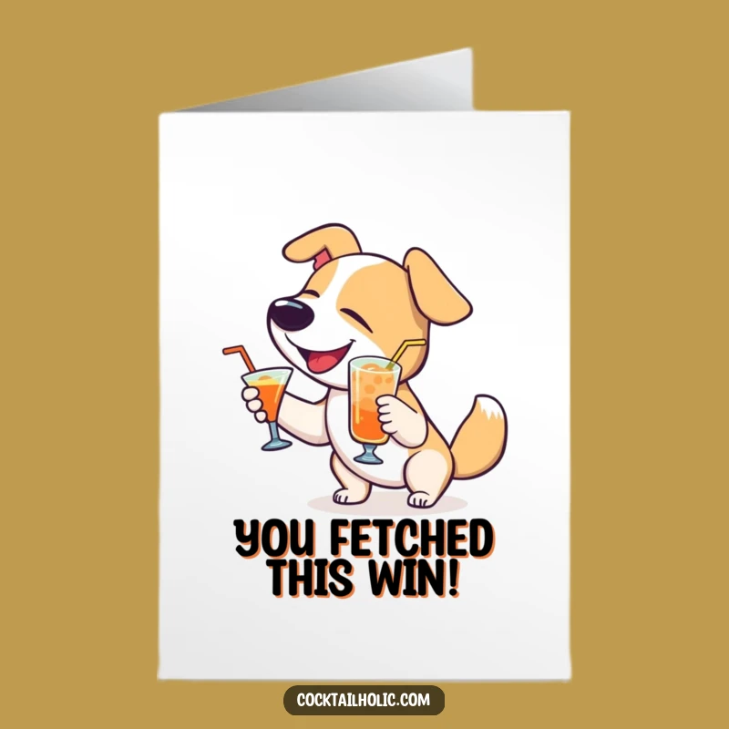 Free Printable Dog Congratulations Card: Celebrate Victories with a Cocktail Wag!