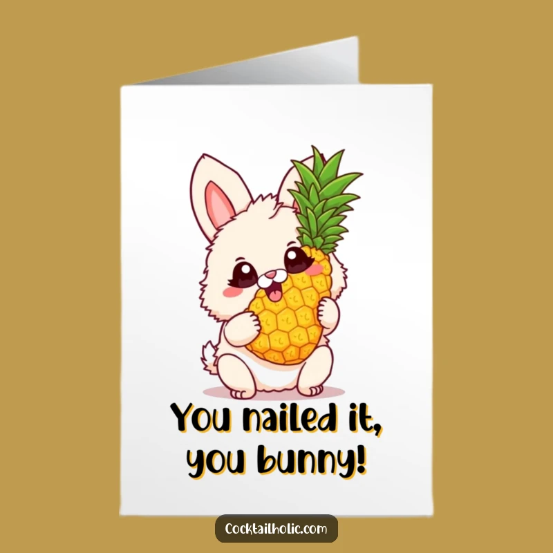Free Printable Congrats Card: Bunny Cheers! Tropical Downloadable Celebration